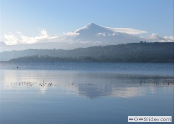 Volcano and Lake Villarica, Chile